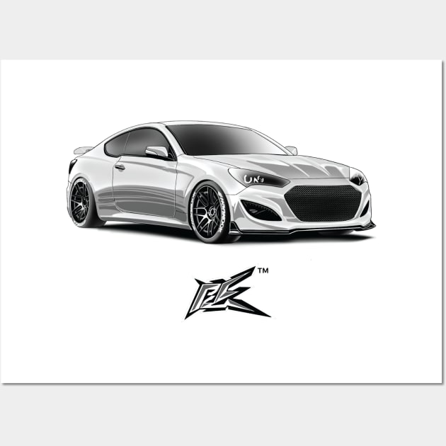 hyundai genesis white Wall Art by naquash